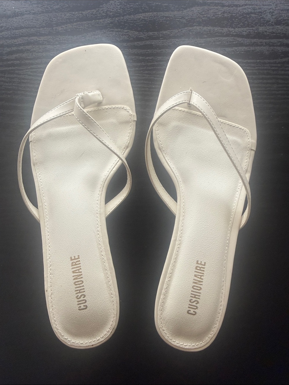 Never Worn Cushionaire Off-White Strappy Square-Toe Women’s Sandals